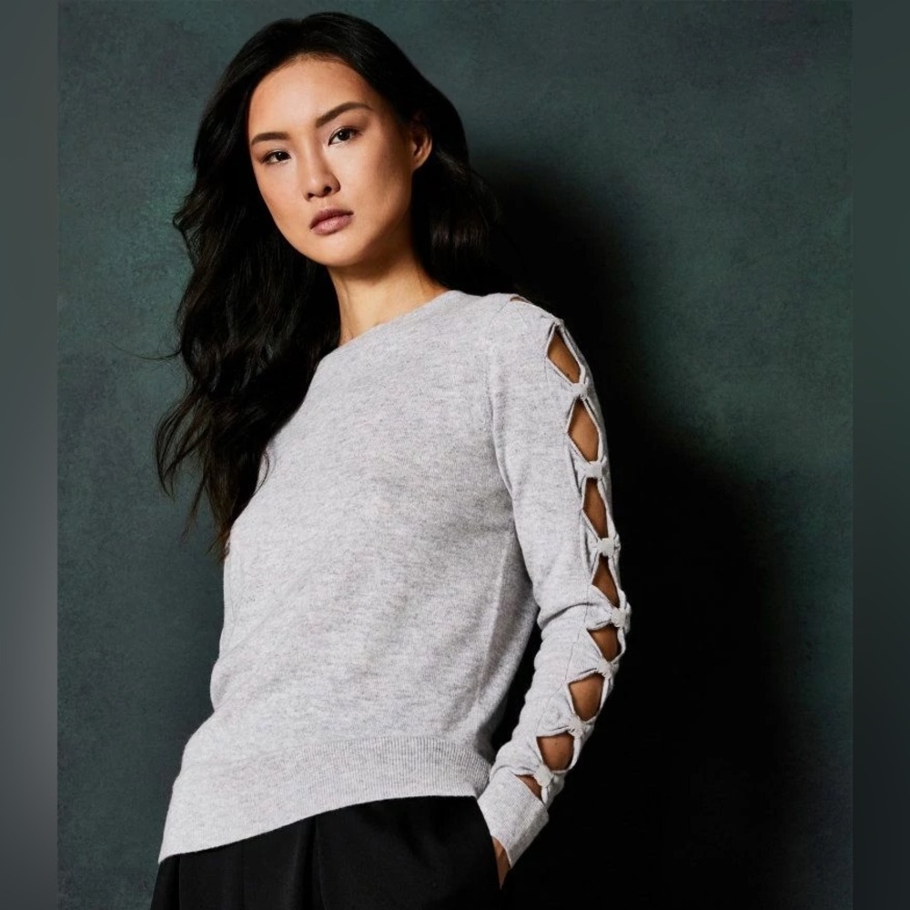 Ted Baker Danikaa Cut Out Bow Sleeve Knit Sweater - Size 3